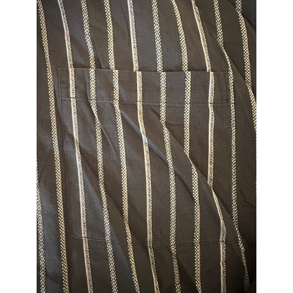 Michael‎ Brandon Mens XL Button Down Long Sleeve Gray Striped Dress Shirt Career
